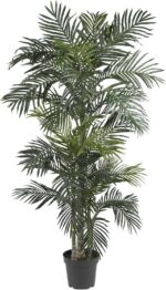 Nearly Natural 6.5ft Artificial Golden Cane Palm Tree, Lifelike Silk Indoor Palm... - Image 2