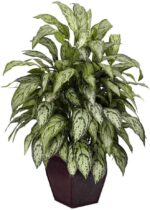 Nearly Natural Silver Queen with Decorative Planter Silk Plant - Image 2