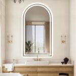 Niccy Arched LED Mirror for Bathroom, 55x30 Vanity Mirror with Light Frameless B... - Image 2