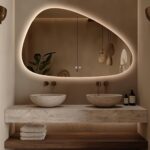 Niccy Irregular LED Bathroom Mirror, 30"x48" Asymmetrical Backlit Vanity Wall Mi... - Image 2
