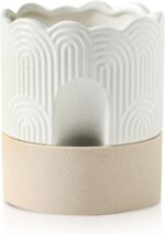 Nihow Self Watering Plant Pot: 6 Inch Ceramic Planter with Drainage Hole & Water... - Image 2