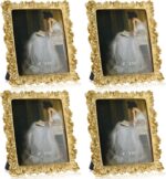 Novabright 4 Pcs 8 x 10 Inches Gold Frames Vintage Antique Ornate Resin Rectangl... - Image 2