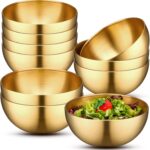 Nuogo 10 Pcs Gold Bowls 5.9 Inch Stainless Steel Mixing Bowls Decorative Estheti... - Image 2