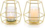 Nuptio Geometric Tealight Candle Holder Gold - Candle Holders for Pillar Candles... - Image 2
