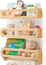 Nursery Shelves for Wall, Premium Bamboo Wood, Fully Assembled - Nursery Book Sh... - Image 2