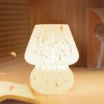 ONEWISH Mushroom Lamp Small Bedside Table Lamp-Nightstand Nightlight Dimmable St... - Image 2