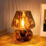 ONEWISH Mushroom Lamp Small Vintage Table Lamp for Bedroom Nightstand, Bedside L... - Image 2