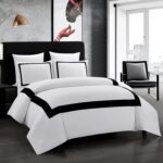 OSVINO Hotel Duvet Cover Set Queen Size 3Pcs Black Line Pattern Bedding Collecti... - Image 2