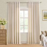 Oatmeal Linen Curtains 96 Inch Length 2 Panels Set Light Filtering Semi Sheer Gr... - Image 2