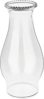Oil Lamp Chimney Replacement – Clear Hurricane Lamp Glass Shade (Wave Style) for... - Image 2