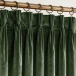Olive Green Pleated Polyester Blackout Curtains 84 inches Long 2 Panels Set Ther... - Image 2