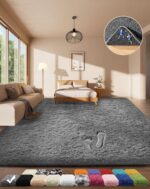 Ophanie Area Rugs for Bedroom Living Room, Grey Fluffy Fuzzy Shag Shaggy Soft Pl... - Image 2