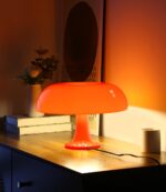 Orange Mushroom Lamp, Mid Century Modern Table Lamp for Bedroom, Minimalist Mush... - Image 2