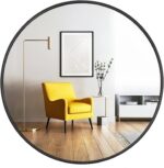 Oruii Round Mirror, Black Round Mirror 24 inch, Circle Wall Mirrors Metal Frame,... - Image 2