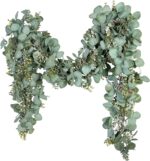 Ouddy Decor Eucalyptus Garland 6.56 Ft Lush Silver Dollar Leaves Boxwood Artific... - Image 2