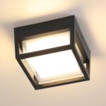 Outdoor Ceiling Porch Light LED Flush Mount for Wall or Ceiling, Square Exterior... - Image 2