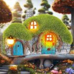 Outdoor Figurine Lights Garden House Statue - Outdoor Statues with Solar Lights ... - Image 2