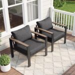Outdoor Patio Furniture Set 2 Pieces Armchair with Washable Thick Cushions, Luxu... - Image 2