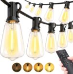 Outdoor String Led Patio Lights - 50Ft 15M Outside Waterproof Light With Remote ... - Image 2