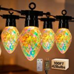 Outdoor String Lights, 100FT 42 LED Iridescent Holographic Bulbs, Waterproof Pat... - Image 2