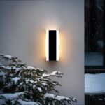 Outdoor Wall Light Fixtures Modern Long LED Wall Sconce Black Exterior Light Fix... - Image 2