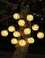 PARTPHONER Solar Lights Outdoor Waterproof 12-Pack, Solar Powered Hanging Lanter... - Image 2