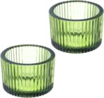 PATIKIL 2 Pcs Tealight Candle Holder, Tea Lights Candle Holder Glass Votive Cand... - Image 2