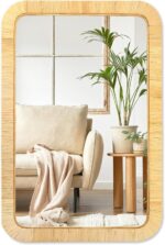 PERFNIQUE Rattan Mirror, 30'' x 20" Rectangle Boho Bathroom Mirror, Decorative W... - Image 2