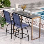 PHI VILLA 3 Piece Outdoor Bar Set, High Top Patio Bistro Table and Bar Chairs wi... - Image 2