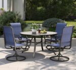 PHI VILLA 5 Piece Patio Dining Set with 4 Outdoor Swivel Dining Chairs & 1 Large... - Image 2