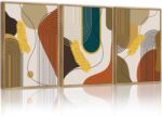 PHOPAGO Boho Abstract Framed Wall Art Modern Minimalist Luxury Gold Line Artwork... - Image 2