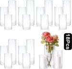 PHOSPHOR Hurricand Candle Holder 18 PCS, Glass Pillar Candle Holder, Clear Glass... - Image 2