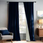 PONY DANCE Navy Blue Velvet 100% Blackout Curtains for Bedroom 84 inches Long, T... - Image 2