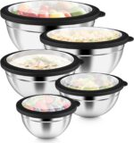 P&P CHEF Mixing Bowls with Visible Airtight Lids Set of 5, 10-Piece Stainless St... - Image 2