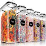 PRAKI 5PCS Cereal Containers Storage Set, BPA Free Airtight Food Storage Contain... - Image 2