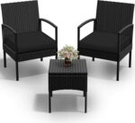 PROHIKER 3 PCS Patio Rattan Conversation Bistro Chairs Set, Outdoor Patio Furnit... - Image 2
