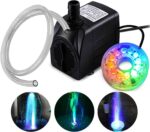 PULACO 160GPH Small Fountain Pump, 10Watt Submersible Pump with Automatic Color ... - Image 2