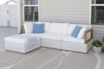 PURPLE LEAF Patio Outdoor Furniture Set 4 Pieces, Premium Leather Outdoor Couch ... - Image 2