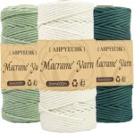 Pack of 3 Macrame Yarn, 3 mm x 100 m, Cotton Yarn, Cotton Cord, DIY Crafts, Cott... - Image 2