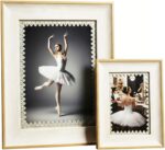 Pale Floral Meadow Warm Linen Beige Frame Set.Wood Grain Imitation Photo Frames ... - Image 2
