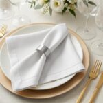 Palisa White Polyester Cloth Dinner Napkins with Hemstitched Design Pack of 12 |... - Image 2