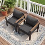 Patio Furniture Armchair Set of 2, All-Weather Patio Sofa with Washable Thick Cu... - Image 2