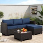 Patio Furniture Set 3 Pieces Outdoor Sectional Sofa Set Wicker Patio Furniture O... - Image 2