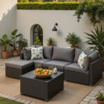 Patio Furniture Set, 5PCS Outdoor Sectional with Ottoman Wicker Rattan Patio Fur... - Image 2