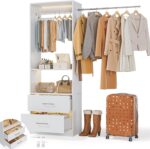 PatioPerk 11 Ft Expandable Closet System, 6.7 Ft High Wood Closet Organizer with... - Image 2