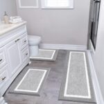 Pauwer Bathroom Rug Set 3 Piece, Non-Slip Absorbent Bath Mats, Microfiber Soft, ... - Image 2