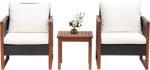 PayLessHere 3-Piece Outdoor Patio Furniture Set Modern Rattan Bistro Conversatio... - Image 2