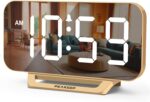 Peakeep Slim Digital Mirror Aesthetic Alarm Clock for Bedrooms Desk Decor - Plug... - Image 2