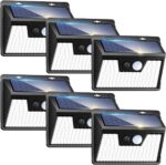 Peasur Solar Lights Outdoor Motion Sensor, 6 Pack 140 LED Solar Powered Fence Li... - Image 2