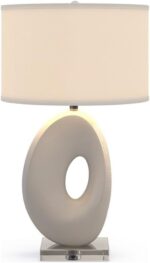 Pemberly Row Contemporary 30" Organic Resin Table Lamp, White Finish, Handmade B... - Image 2